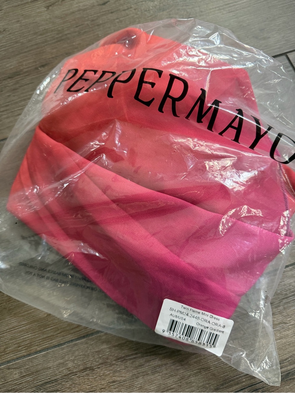 Peppermayo Orange to Pink Gradient Halter Mini Dress - Picture 2 of 4